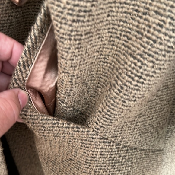 Maurice Reg. Original vintage lined wool coat with fur collar 🧥  1960’s tweed - Picture 10 of 12